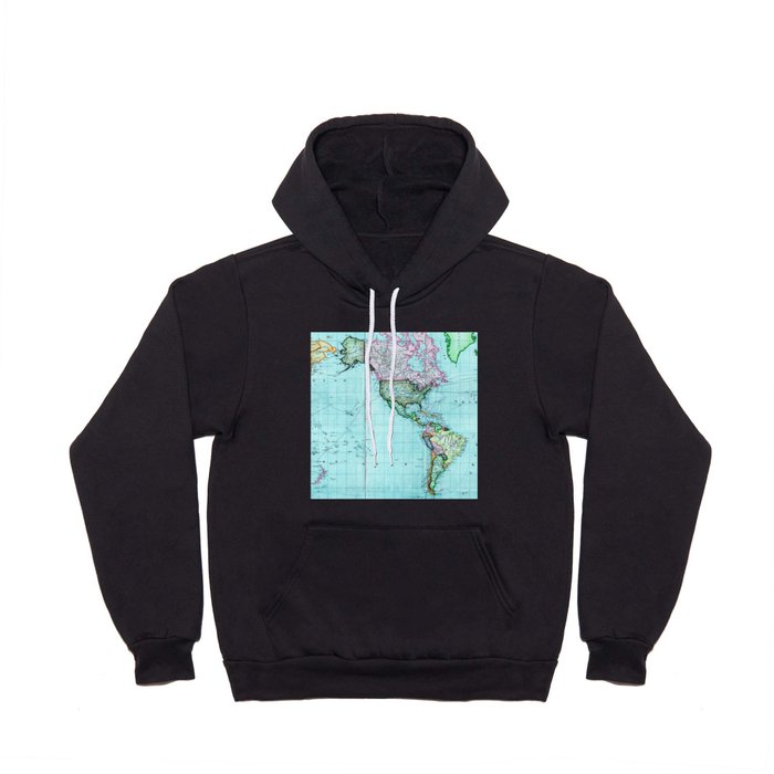 Turquoise Map Pattern Hoody