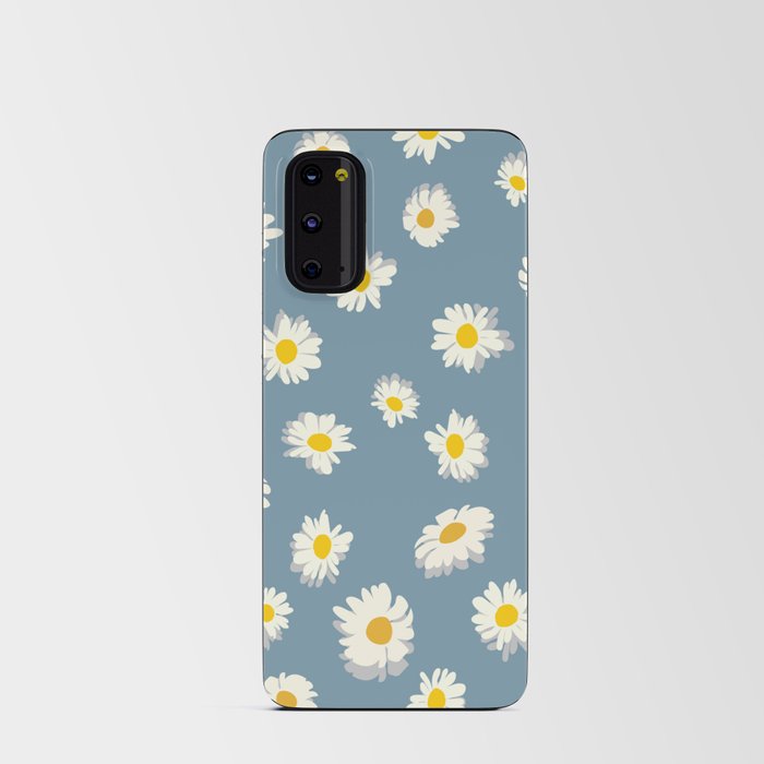 Daisy - Floral Art Pattern on Blue Android Card Case