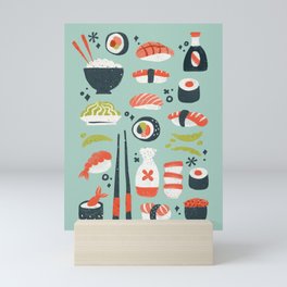 Sushi Dreams – Mint Mini Art Print