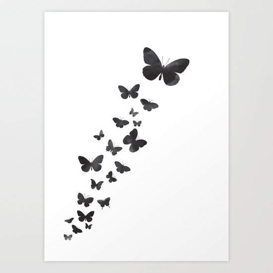 Fluttering butterflies Art Print