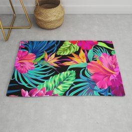 Drive You Mad Hibiscus Pattern Area & Throw Rug