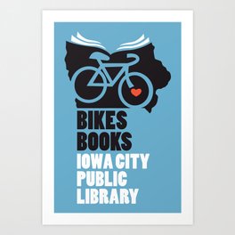 Bikes Books Iowa City Public Library Art Print