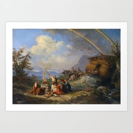 Noah gives Thanks for Deliverance by Domenico Morelli (1901) Art Print