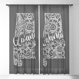 Alabama State Mandala USA America Pretty Floral Sheer Curtain