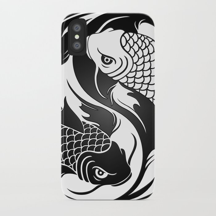 White And Black Yin Yang Koi Fish Iphone Case By Jeffbartels