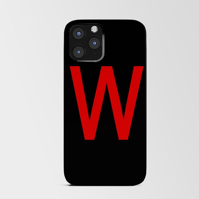 LETTER W (RED-BLACK) iPhone Card Case