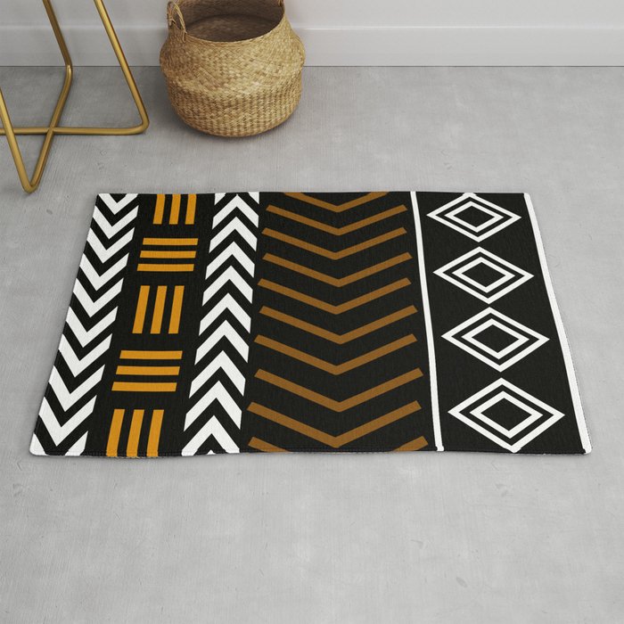 African Mud Cloth Pattern Rug by Funky Vibes