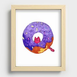 Cat In A Donut Recessed Framed Print