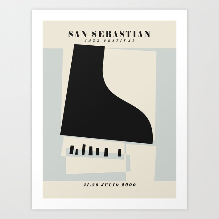 Vintage poster-Jazz festival-San Sebastian. Art Print