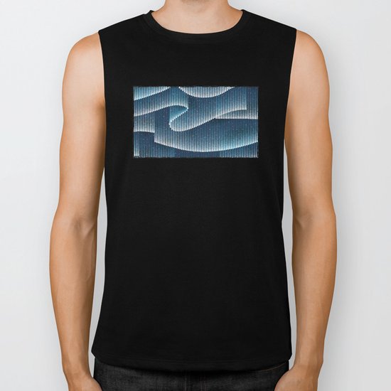 Aurora Borealis_Sky Blue Lights Biker Tank
