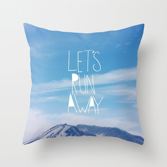 Let's Run Away: Mount Rainier Throw Pillow