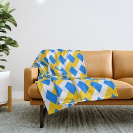 Patterns Abstract Blue Yellow White Throw Blanket