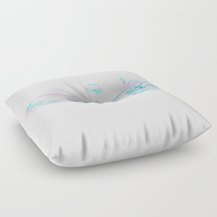 the creation of weed- holographic Floor Pillow