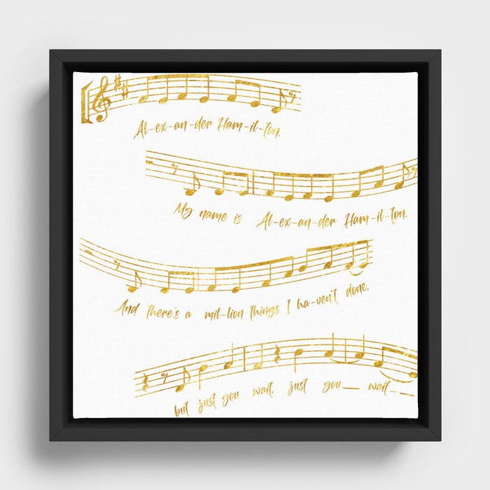 My Name is Alexander Hamilton Musical Notes Framed Canvas by