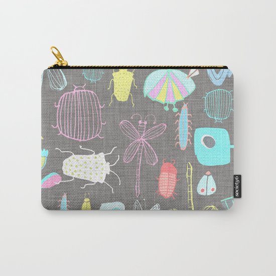 Insect watercolor grey textile texture Carry-All Pouch
