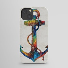 Nautical Anchor Art - Anchors Aweigh - By Sharon Cummings iPhone Case
