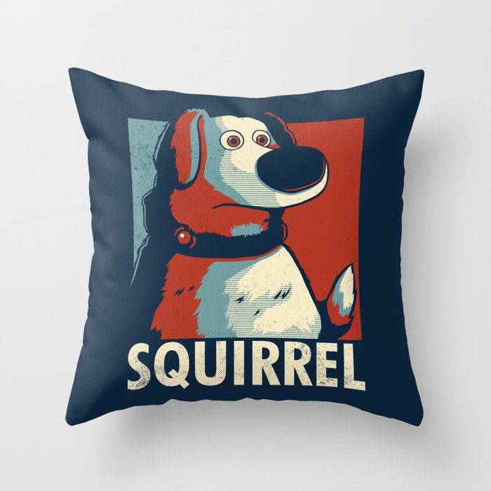 Squirrel Golden Retriever // Obama Hope, Dog for President, Elections Throw Pillow