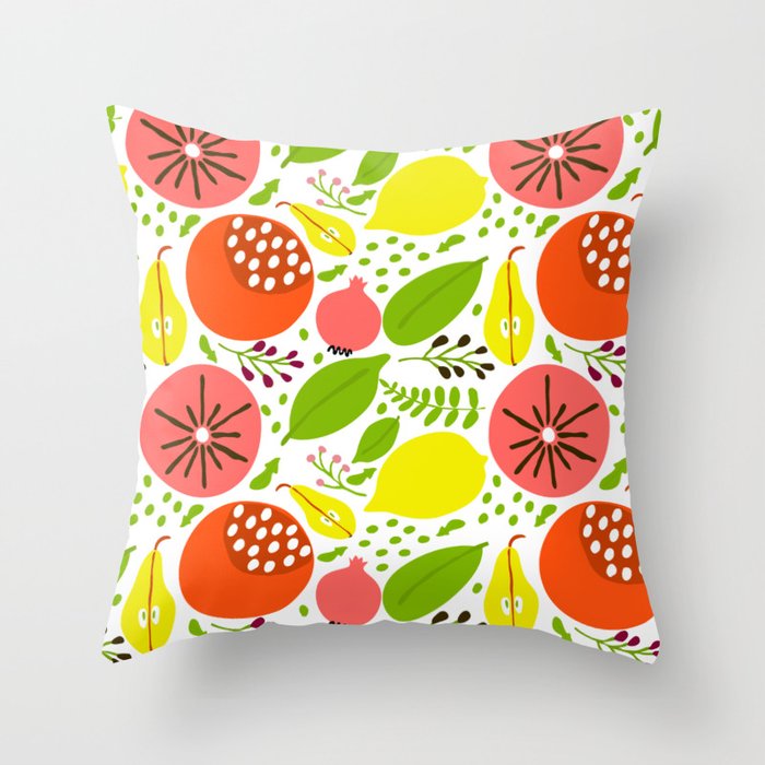 Fruit summer colorful pattern Throw Pillow