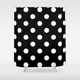 white polka dots design Shower Curtain
