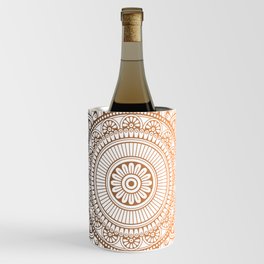 Gold Bronze Mandala Pattern Illustration Wine Chiller