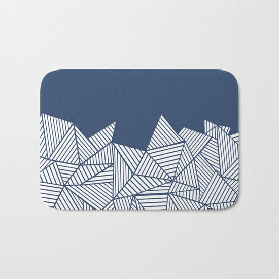 Abstract Mountain Navy Bath Mat