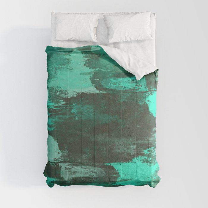 Chill Factor - Abstract cyan blue painting Comforter