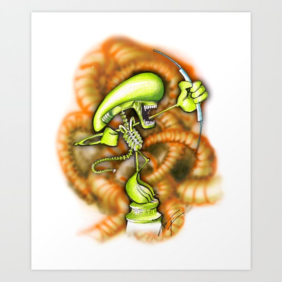 ALIEN HUNTER (sketch) Art Print