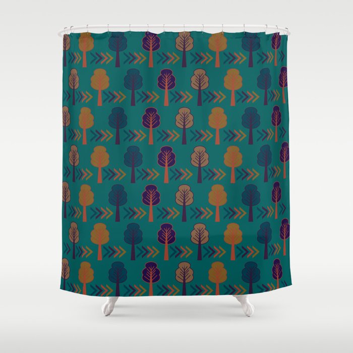 Trees and arrows Shower Curtain