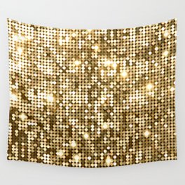 Golden Metallic Glitter Sequins Wall Tapestry