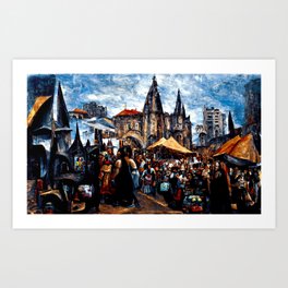 Medieval Fantasy Town Art Print