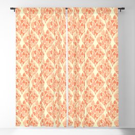 When Hearts Meet Together Pattern - Peach Hearts (On Cream) Blackout Curtain
