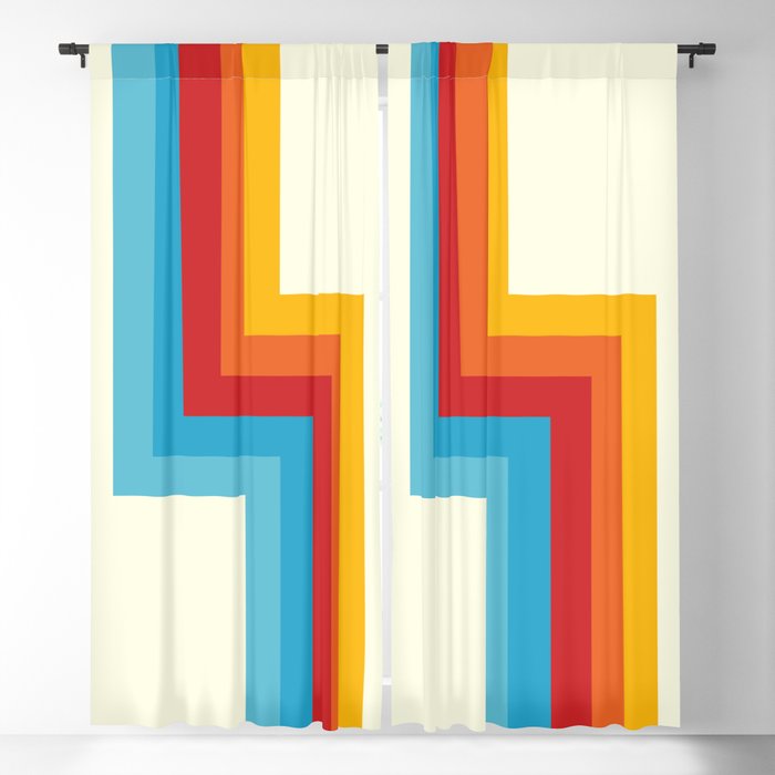 Bahlam - Classic Retro Summer Style Stripes Blackout Curtain