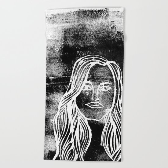 untitled girl Beach Towel