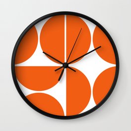 Mid Century Modern Orange Square Wall Clock