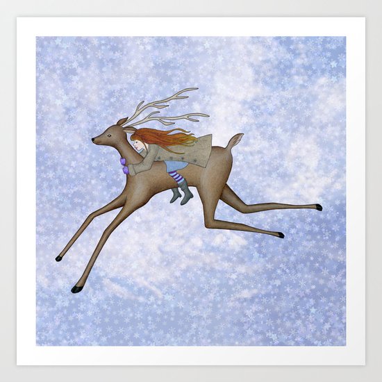 Christmas ride Art Print
