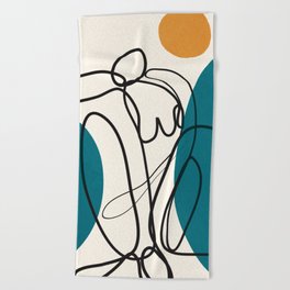 Abstract Line Thought 1 Beach Towel