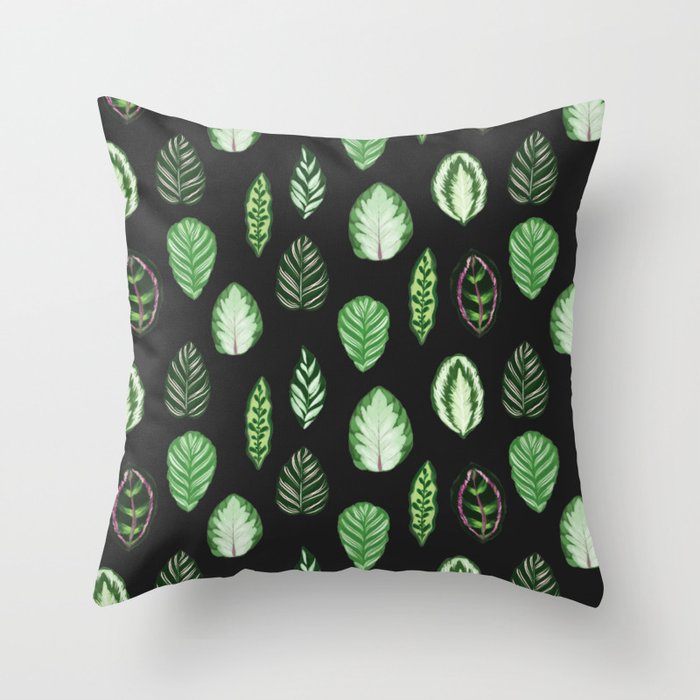 Tropical Calathea Foliage Throw Pillow