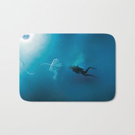 Collision Bath Mat | Merge, Underwater, Photo, Astronaut, Scubadiver, Digital Manipulation, Painting, Digital, Manipulation, Rellum 