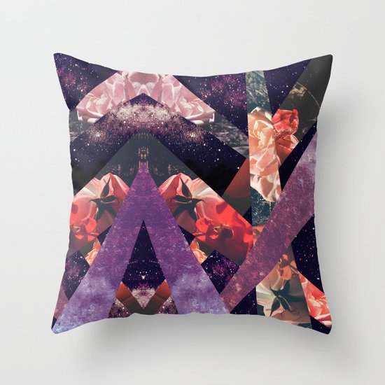 ROSES IN THE GALAXY Throw Pillow