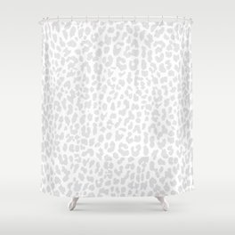 Pale Gray Leopard Shower Curtain