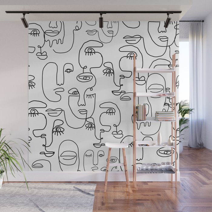 Faces Wall Mural