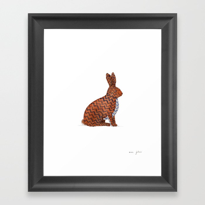 zig zag rabbit Framed Art Print by Marc Johns Society6
