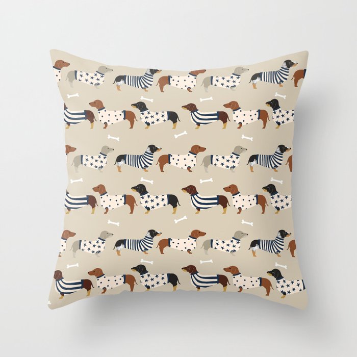 Dachshund doxie sweaters cute dog gifts dog breed dachsie owners must haves Throw Pillow