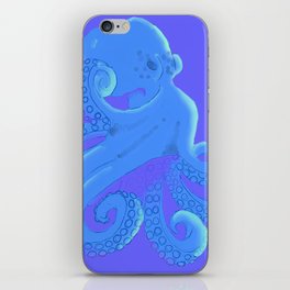 blue octopus iPhone Skin