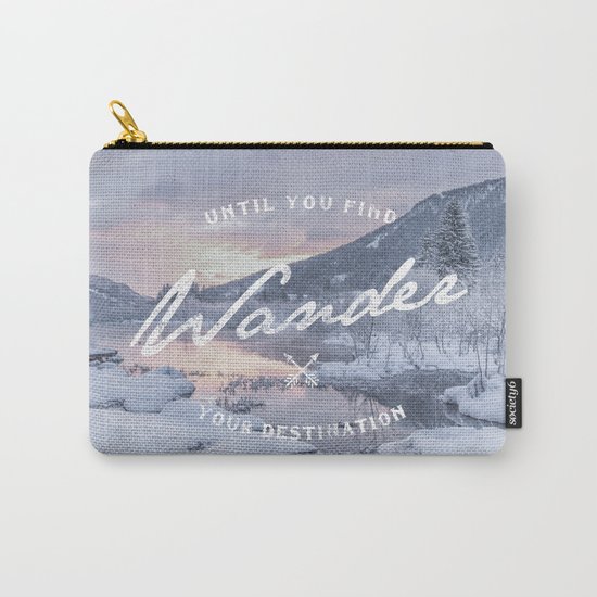 Wanderlust snow landscape winter sunset typography Carry-All Pouch