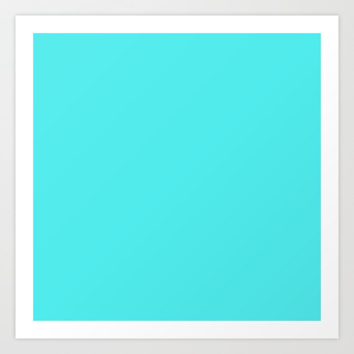 Solid Celeste Bright Aqua Blue Color Art Print By Podartist Society6