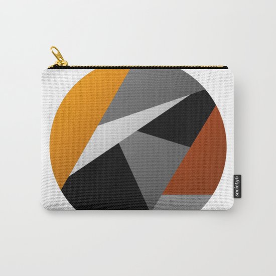 Metallic Moon - Abstract, metallic textured geometric moon space artwork Carry-All Pouch