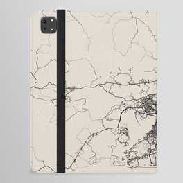 Santiago de Cuba - Black and White City Map iPad Folio Case