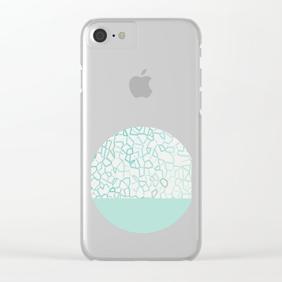 Abstract on Turquois Clear iPhone Case