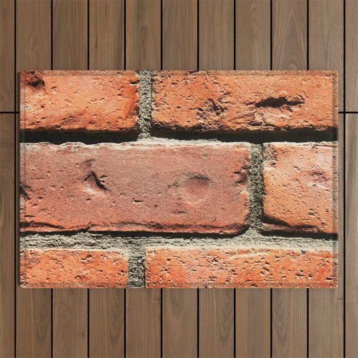 Red Brick Wall Outdoor Rug